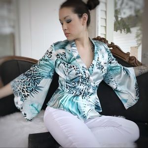 Alberto Makali Silk Kimono Style Top